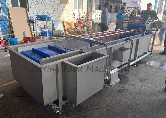 دستگاه شستشوی میوه سبزیجات نوع حباب هوا 1.5 تن در ساعت با نازل های پاشش